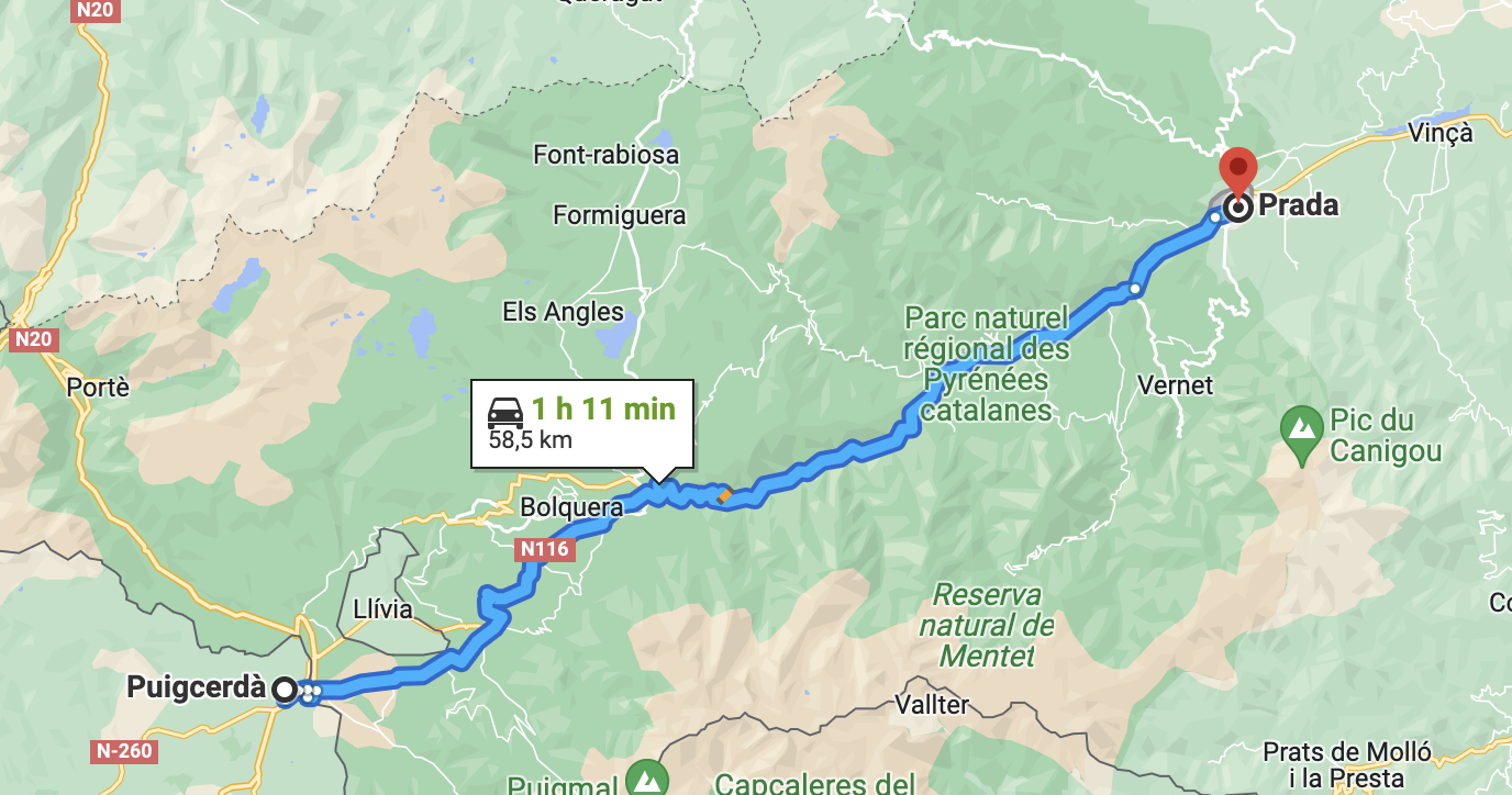 Fragment del plànol Canigó d'Editorial Alpina